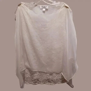 J.R Nites chiffon poncho style top size Large